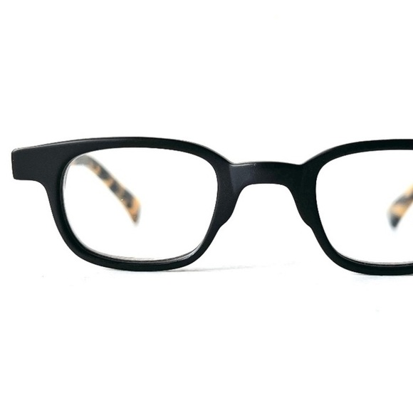 Vintage NEW Acetate +3.00 Reading Glasses PETITE Fit Matte Black Little Square - Picture 1 of 15